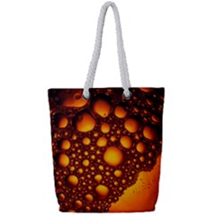 Bubbles Abstract Art Gold Golden Full Print Rope Handle Tote (small)