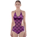 Pattern Texture Geometric Patterns Purple Cut-Out One Piece Swimsuit View1