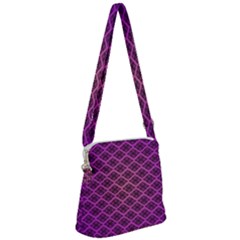 Pattern Texture Geometric Patterns Purple Zipper Messenger Bag