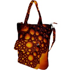 Bubbles Abstract Art Gold Golden Shoulder Tote Bag by Dutashop