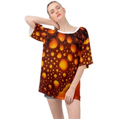 Bubbles Abstract Art Gold Golden Oversized Chiffon Top