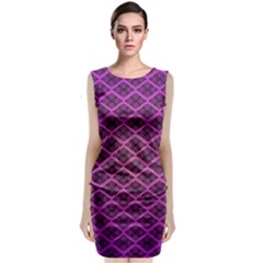 Pattern Texture Geometric Patterns Purple Sleeveless Velvet Midi Dress