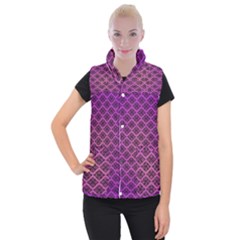 Pattern Texture Geometric Patterns Purple Women s Button Up Vest