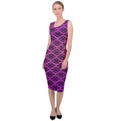 Pattern Texture Geometric Patterns Purple Sleeveless Pencil Dress