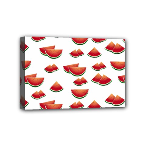 Summer Watermelon Pattern Mini Canvas 6  X 4  (stretched)