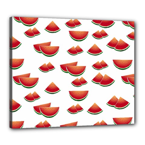 Summer Watermelon Pattern Canvas 24  X 20  (stretched)