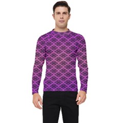 Pattern Texture Geometric Patterns Purple Men s Long Sleeve Rash Guard by Dutashop