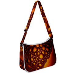 Bubbles Abstract Art Gold Golden Zip Up Shoulder Bag