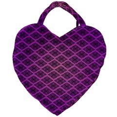 Pattern Texture Geometric Patterns Purple Giant Heart Shaped Tote