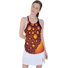 Bubbles Abstract Art Gold Golden Racer Back Mesh Tank Top by Dutashop