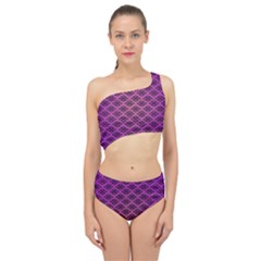 Pattern Texture Geometric Patterns Purple Spliced Up Two Piece Swimsuit by Dutashop