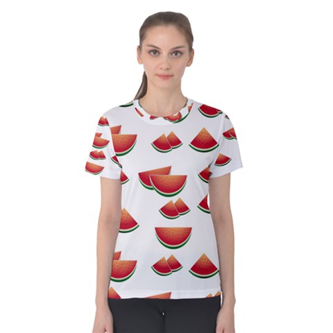 Summer Watermelon Pattern Women s Cotton T-shirt by Dutashop