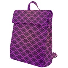 Pattern Texture Geometric Patterns Purple Flap Top Backpack by Dutashop