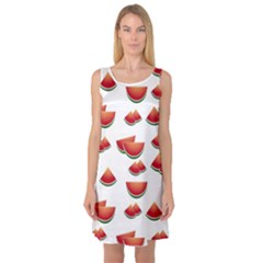 Summer Watermelon Pattern Sleeveless Satin Nightdress