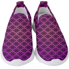 Pattern Texture Geometric Patterns Purple Kids  Slip On Sneakers by Dutashop