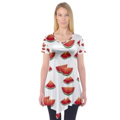 Summer Watermelon Pattern Short Sleeve Tunic 