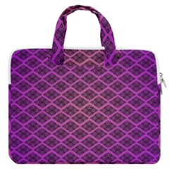 Pattern Texture Geometric Patterns Purple Macbook Pro 16  Double Pocket Laptop Bag  by Dutashop