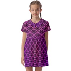 Pattern Texture Geometric Patterns Purple Kids  Asymmetric Collar Dress by Dutashop