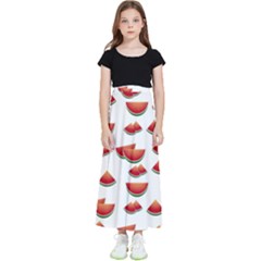 Summer Watermelon Pattern Kids  Flared Maxi Skirt by Dutashop