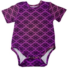 Pattern Texture Geometric Patterns Purple Baby Short Sleeve Bodysuit by Dutashop