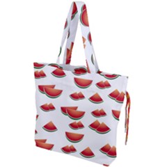 Summer Watermelon Pattern Drawstring Tote Bag by Dutashop