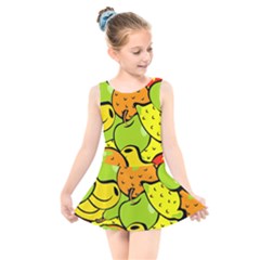 Fruit Food Wallpaper Kids  Skater Dress Swimsuit by Dutashop