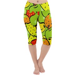 Fruit Food Wallpaper Lightweight Velour Cropped Yoga Leggings