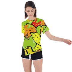 Fruit Food Wallpaper Asymmetrical Short Sleeve Sports T-shirt