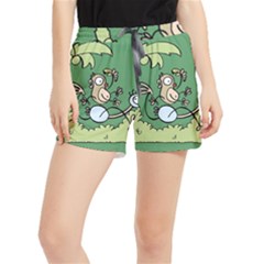 Ostrich Jungle Monkey Plants Women s Runner Shorts