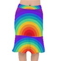 Rainbow Background Colorful Short Mermaid Skirt View1