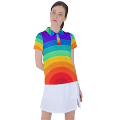 Rainbow Background Colorful Women s Polo T-shirt