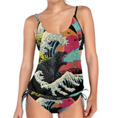 Retro Wave Kaiju Godzilla Japanese Pop Art Style Tankini Set by Modalart