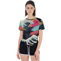 Retro Wave Kaiju Godzilla Japanese Pop Art Style Open Back Sport T-shirt by Modalart