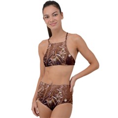 Ice Iced Structure Frozen Frost Halter Tankini Set