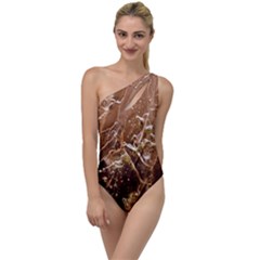 Stainless Structure Collection To One Side Swimsuit