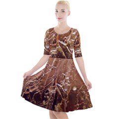 Ice Iced Structure Frozen Frost Quarter Sleeve A-Line Dress