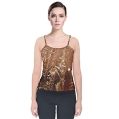 Ice Iced Structure Frozen Frost Velvet Spaghetti Strap Top