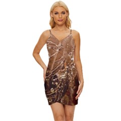 Ice Iced Structure Frozen Frost Wrap Tie Front Dress