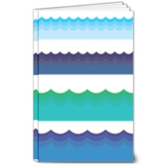 Water Border Water Waves Ocean Sea 8  X 10  Softcover Notebook