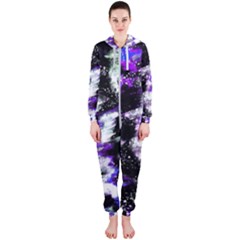 Abstract Canvas Acrylic Digital Design Hooded Jumpsuit (ladies) by Amaryn4rt
