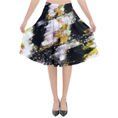 Canvas Acrylic Digital Design Art Flared Midi Skirt by Amaryn4rt