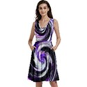 Canvas Acrylic Digital Design Sleeveless V-Neck Skater Dress with Pockets View1