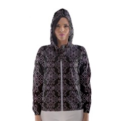 Line Geometry Pattern Geometric Women s Hooded Windbreaker