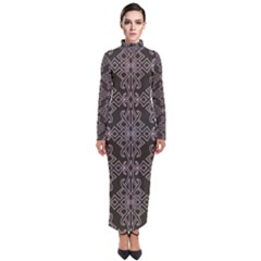 Line Geometry Pattern Geometric Turtleneck Maxi Dress