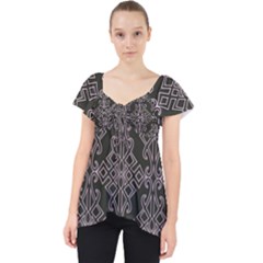 Line Geometry Pattern Geometric Lace Front Dolly Top