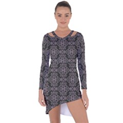 Line Geometry Pattern Geometric Asymmetric Cut-Out Shift Dress