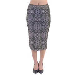 Line Geometry Pattern Geometric Velvet Midi Pencil Skirt by Amaryn4rt