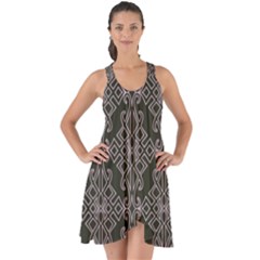 Line Geometry Pattern Geometric Show Some Back Chiffon Dress