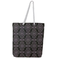 Line Geometry Pattern Geometric Full Print Rope Handle Tote (Large)