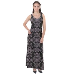 Line Geometry Pattern Geometric Sleeveless Velour Maxi Dress